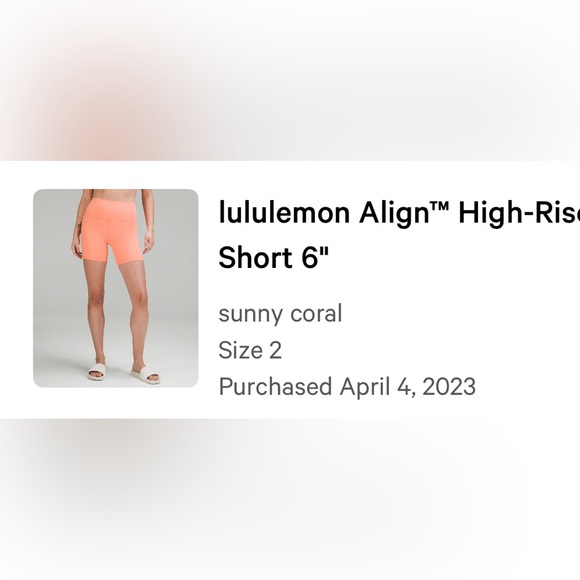 Lululemon align short HR 4” sunny coral - Picture 9 of 9